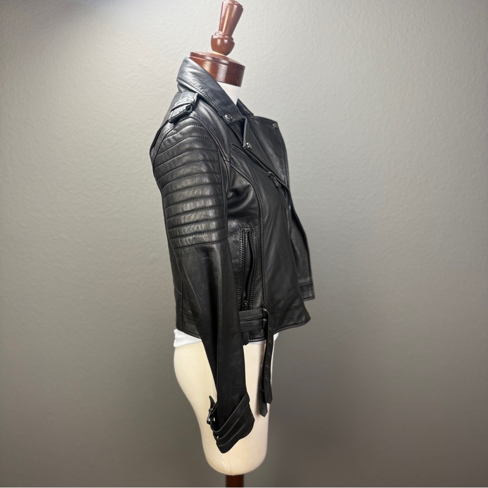 Boda Skins Black Sheepskin Moto Jacket Sz 2 N S Alexander Celeb Owned Rare HTF - Picture 5 of 11